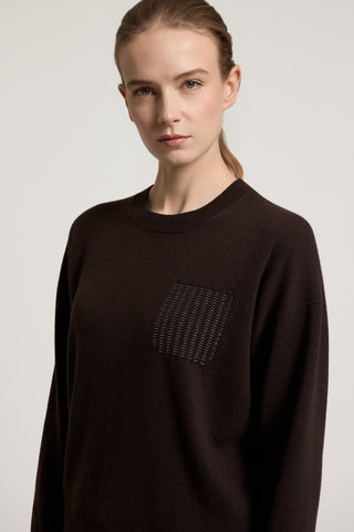Pull à col rond en laine, soie et cachemire 2 / 3