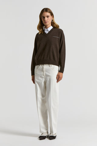 Wool, silk, cashmere and viscose sweater