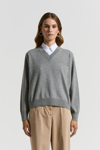 Wool, silk, cashmere and viscose sweater