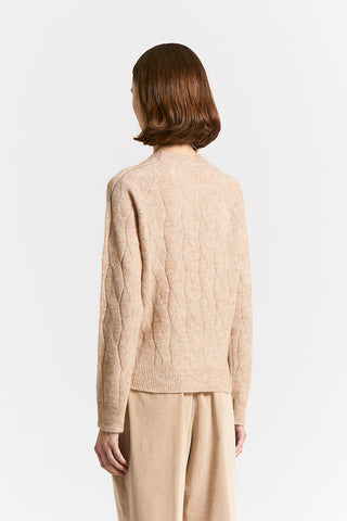 Alpaca cable-knit sweater with sequins