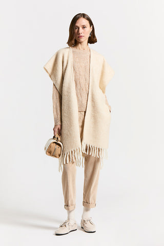 Alpaca cable-knit sweater with sequins