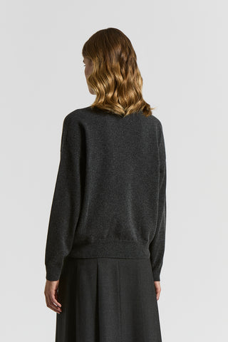 Polo-neck wool, silk and cashmere jumper