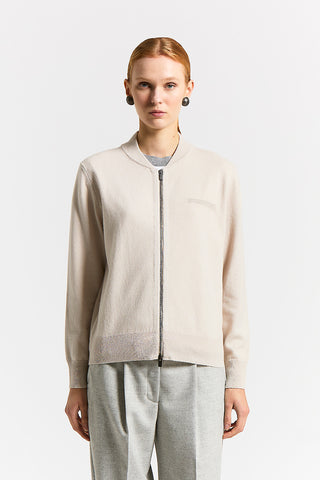 Cashmere, silk and wool cardigan with zip