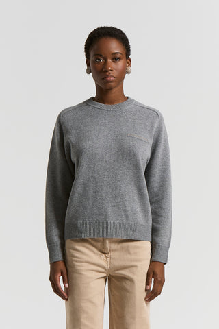Cashmere, silk and wool crew-neck jumper