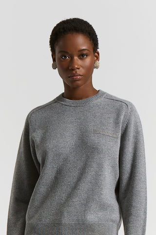 Cashmere, silk and wool crew-neck jumper