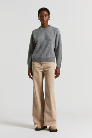 Cashmere, silk and wool crew-neck jumper