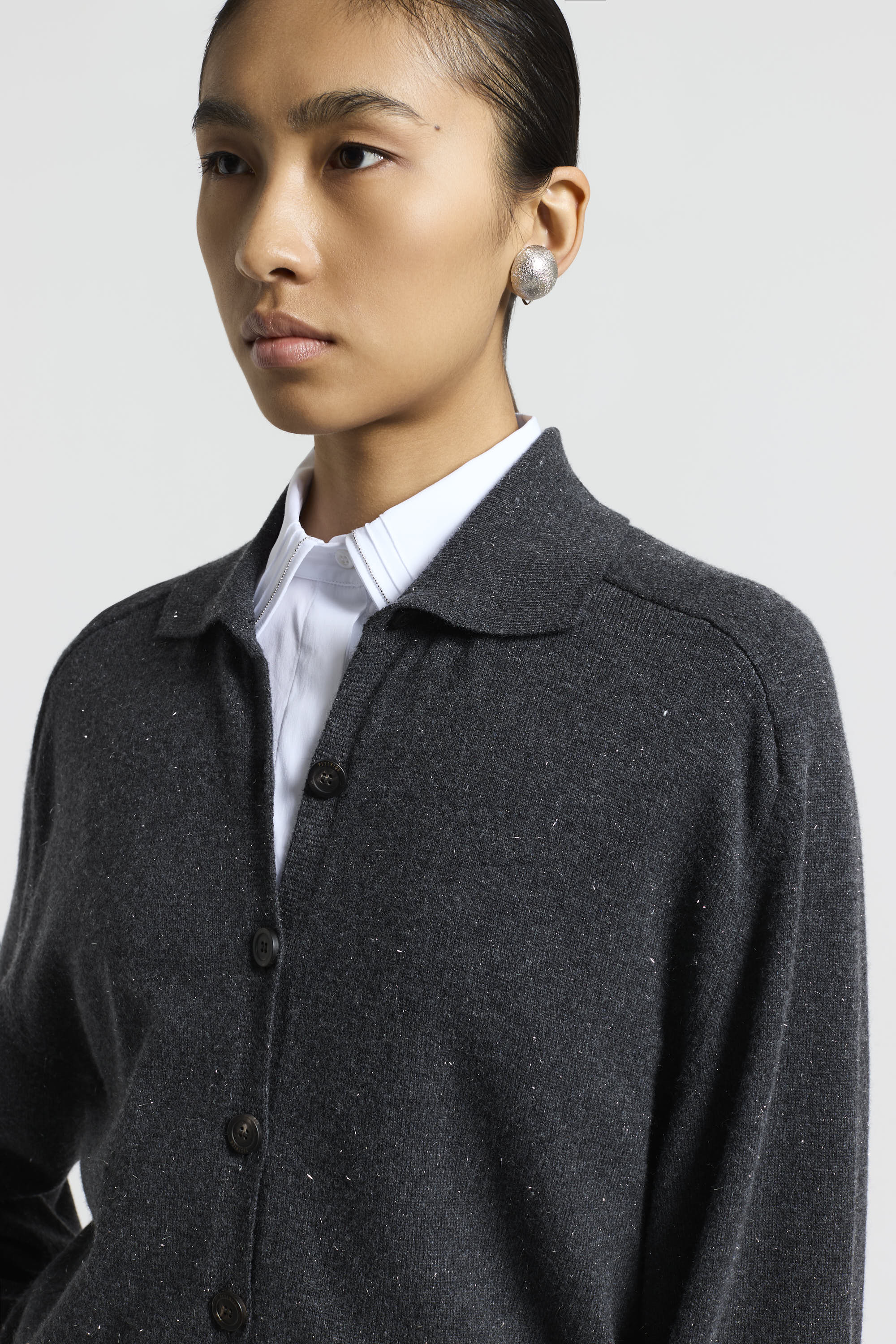 Cashmere, silk and wool cardigan with buttons | Peserico