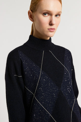 Lurex, cashmere, silk and wool sweater