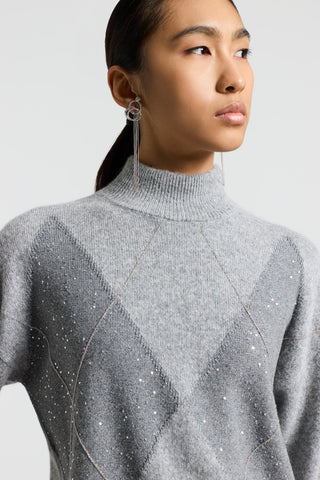 Lurex, cashmere, silk and wool jumper