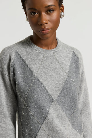 Lurex, cashmere, silk and wool jumper