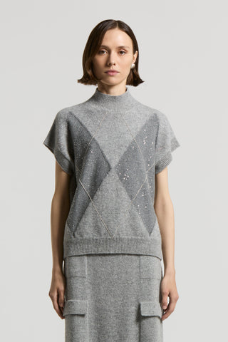 Lurex, cashmere, silk and wool jumper