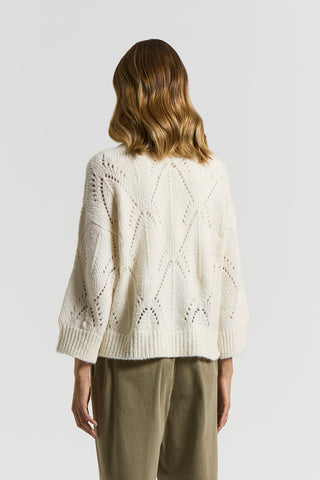 Alpaca-blend polo-neck jumper