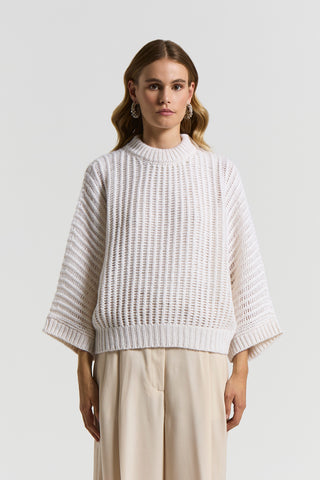 Wet-effect blown wool and alpaca jumper