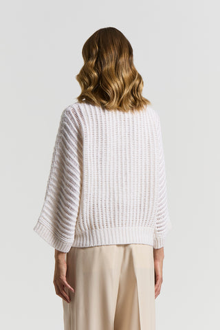 Wet-effect blown wool and alpaca jumper