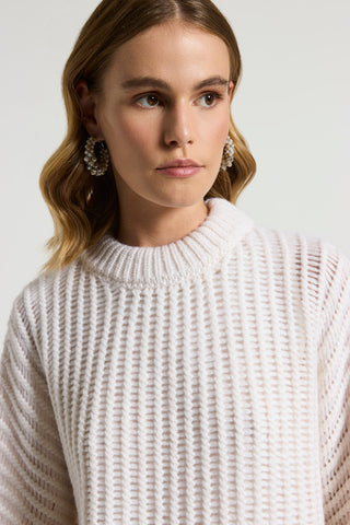 Wet-effect blown wool and alpaca jumper