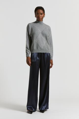 Cashmere, silk and wool jumper with diamond detailing