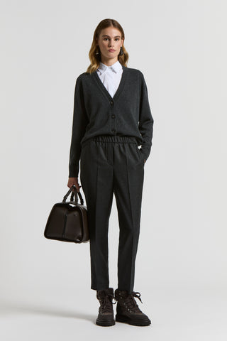 Lurex wool flannel trousers