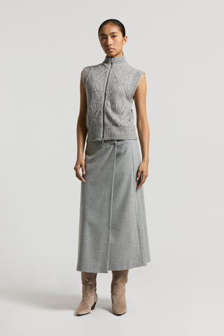 Alpaca-blend knit vest with zip