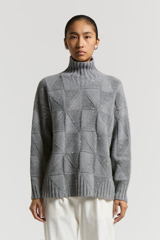 Inlaid jumper with lurex and sequins