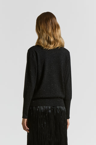 Wool and viscose polo-neck jumper