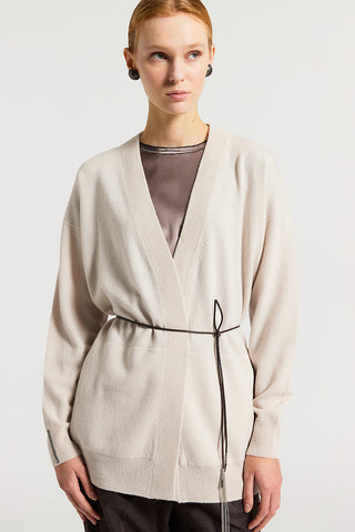 Cashmere, silk and wool cardigan with belt