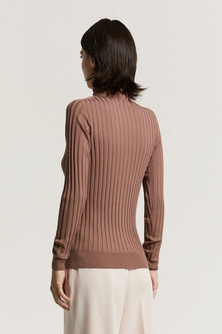 Pure virgin wool mock-neck sweater