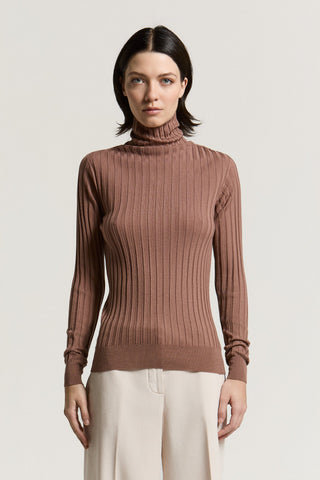 Pure virgin wool mock-neck sweater