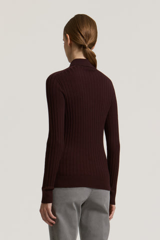 Poloshirt mit breitem Rippenmuster aus reiner Wolle 3 / 3