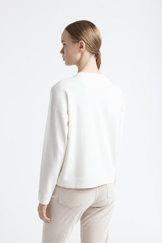 Plain knit wool, silk and cashmere sweater  