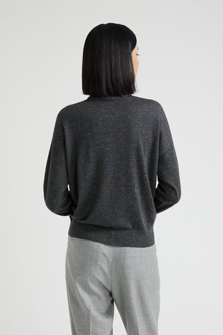 Wool, viscose and lurex high neck sweater  