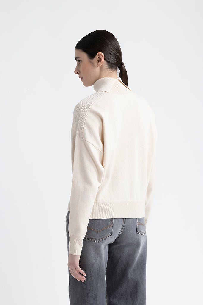 Wool, silk and cashmere crewneck sweater  