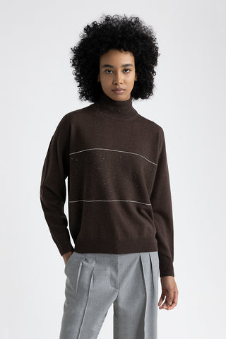 Wool, silk, cashmere and lurex sweater  