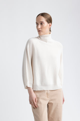 Wool, silk and cashmere high neck cape  