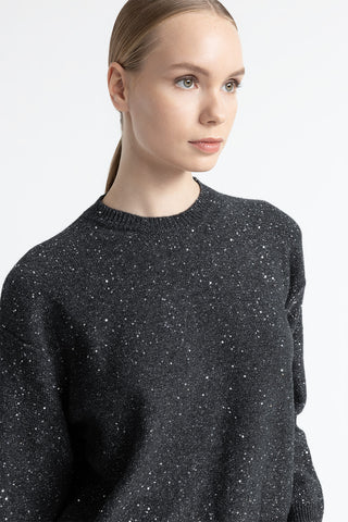 Wool, cashmere lurex and sequins sweater  