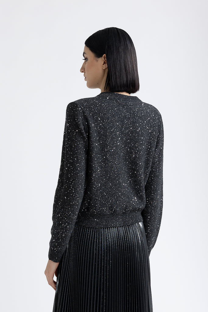 Wool, cashmere cardigan with sequins  