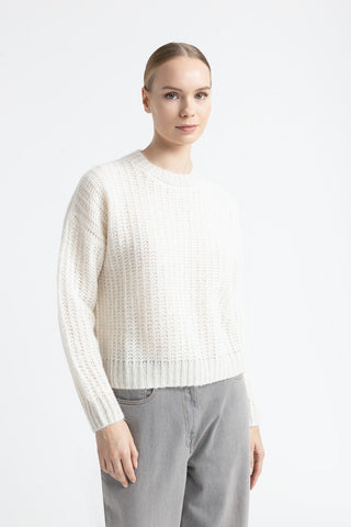 Alpaca and lurex crewneck sweater  