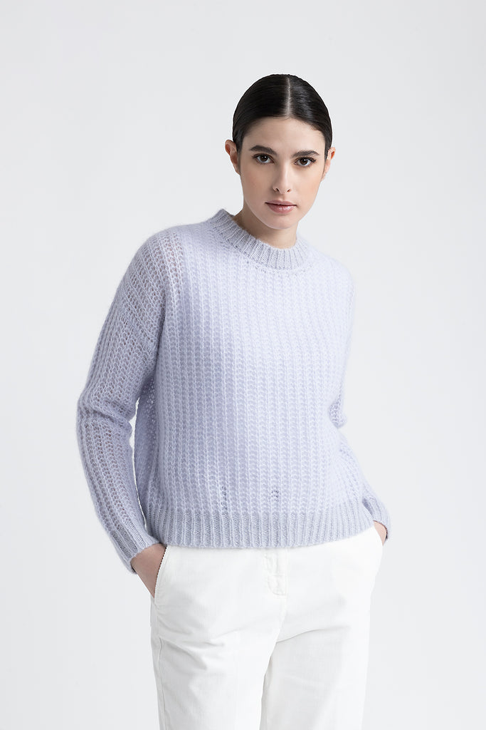 Alpaca and lurex crewneck sweater  