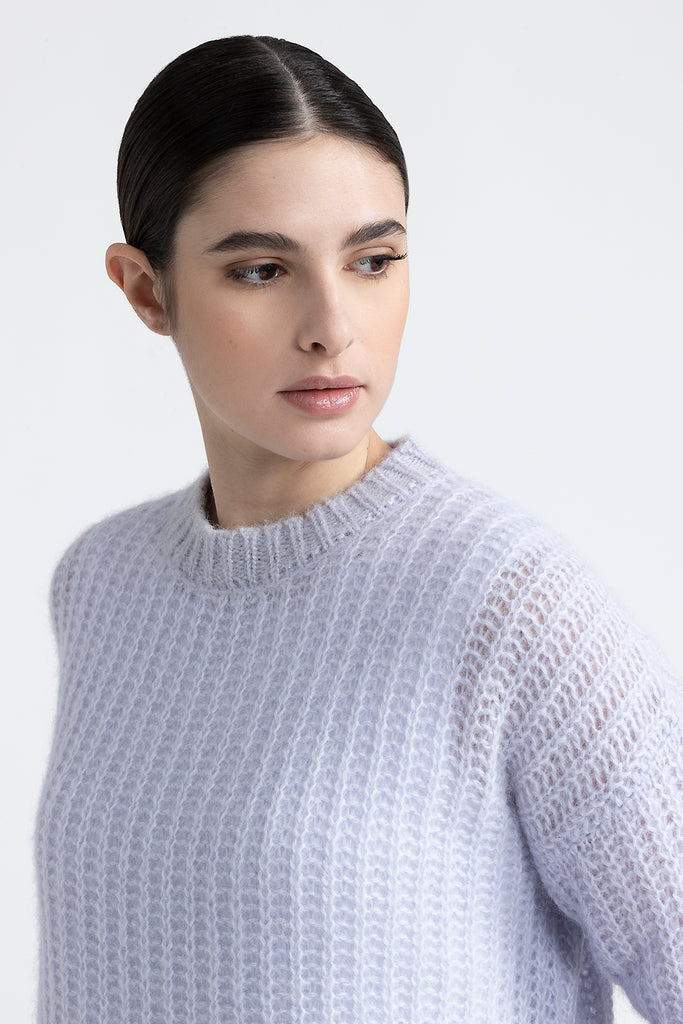 Alpaca and lurex crewneck sweater  