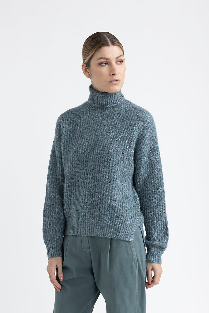 Alpaca, mohair, cotton and lurex sweater  