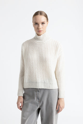 Alpaca and lurex high neck sweater  