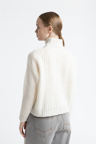 Alpaca and lurex high neck sweater  