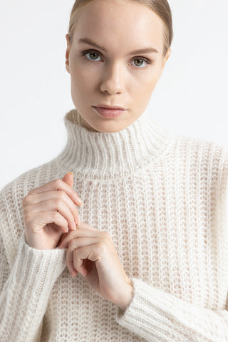 Alpaca and lurex high neck sweater  