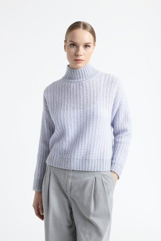 Alpaca and lurex high neck sweater  