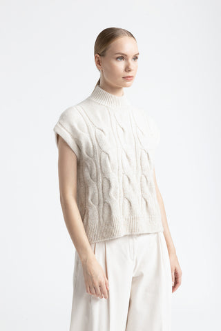 Wool and alpaca yarn sweater with lurex and micro-sequins  