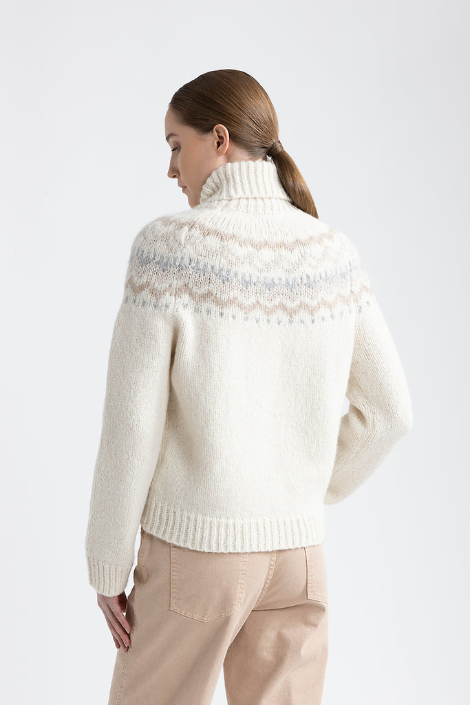 Alpaca and wool Nordic pattern sweater  