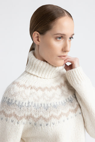 Alpaca and wool Nordic pattern sweater  