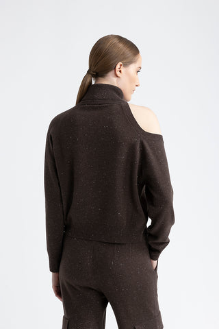 Wool, cashmere and lurex cardigan  