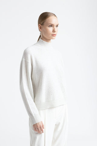 Wool, cashmere, lurex and sequin yarn sweater  