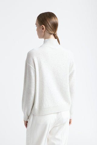 Wool, cashmere, lurex and sequin yarn sweater  