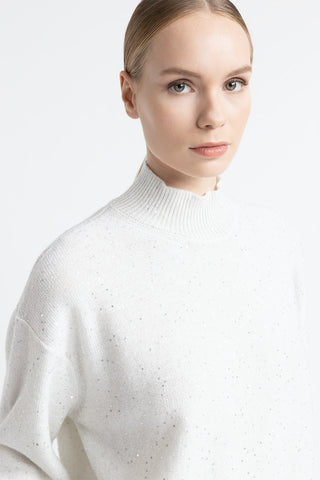 Wool, cashmere, lurex and sequin yarn sweater  